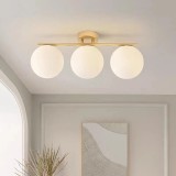 Cumpara ieftin Lustra aurie cu Glob alb Moderna E27x3