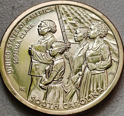 1 Dollar 2020 USA, South Carolina, Septima Clark, American Innov., unc, lit.P/D foto
