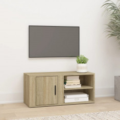Comoda TV, stejar sonoma, 80x31,5x36 cm, lemn prelucrat GartenMobel Dekor