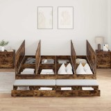 VidaXL Cadru de pat cu depozitare Stejar fumuriu 236.5 x 180 x 31.5 cm