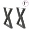 vidaXL Picioare masă de sufragerie, 2 buc., antracit, 70x(72-73,3) cm, oțel 4012726