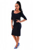 N728-44 Rochie eleganta stil bodycon cu umeri accesorizati, XL