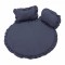 Set covoras impermeabil cu volan + 2 perne SomnArt, din in, Albastru