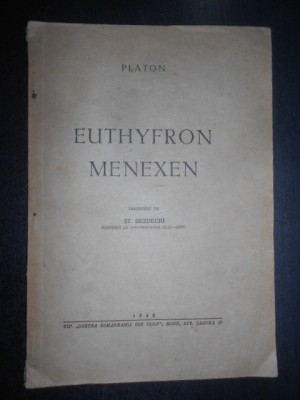 Platon - Euthyfron. Menexen (1943) foto