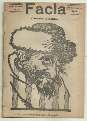 Revista FACLA : CARNAVALUL POLITIC - 24 februarie 1923 foto