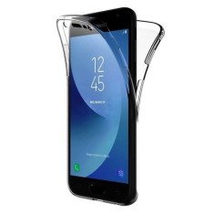 Husa Full TPU 360&amp;deg; (fata + spate) pentru Samsung Galaxy J3 2017, Gri Transparent foto