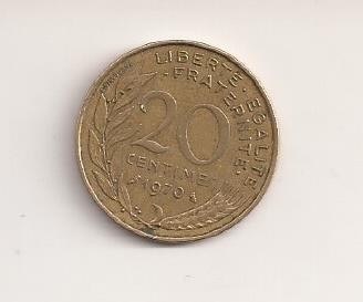 Moneda Franta - 20 Centimes 1970 v1 foto