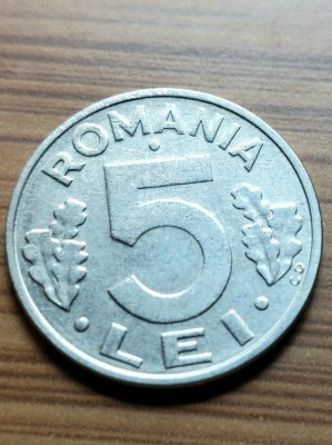 Moneda Romania 5 lei 1995 foto