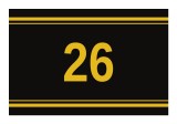 Sticker autoadeziv nr. 26 - Signetten SAFE auriu pe fundal negru