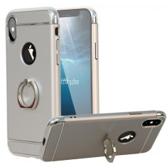 Husa Apple iPhone X, 3in1 Ring Argintiu