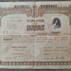 Diploma de bacalaureat Bucuresti 1925