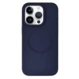 Husa magsafe compatibila cu apple iphone 12 pro max, atasare magnetica, interior microfibra, midnight blue