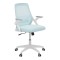 Scaun de birou Reji din plasă de material albastru deschis -cadru alb 58x60x89-99cm