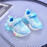 Adidasi bleu cu sidef alb si luminite - Lolly (Marime Disponibila: Marimea 22)