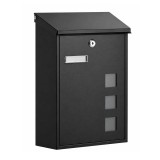 Leziter Cutie postala de exterior Homepost, cu placuta de identificare, cu &icirc;ncuietoare, culoare antracit