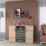 Comoda Maya, 120x45x86 cm, Sonoma Acril Antracit