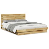 Cumpara ieftin Cadru de pat cu tablie fara saltea 150x200 cm lemn masiv stejar