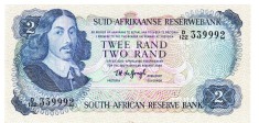 Africa de Sud 2 Rand 1977 P-117a Seria 339992 foto