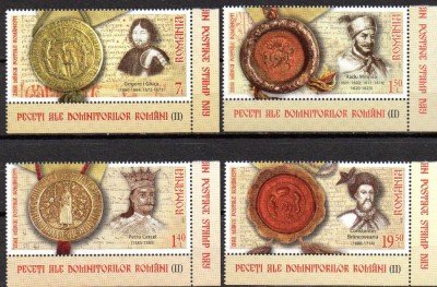 ROMANIA 2021, Ziua Marcii Postale - Peceti ale Domnitorilor Romani, MNH, 2330 foto