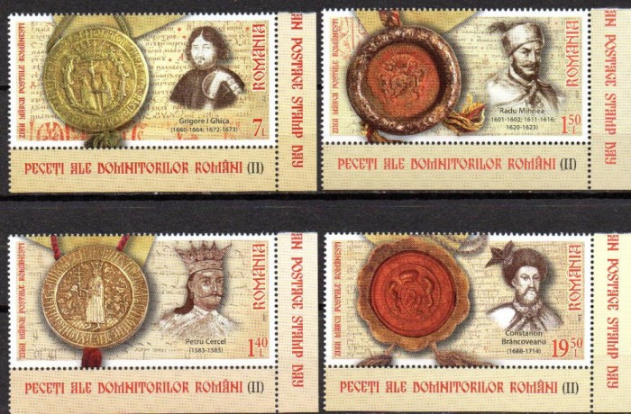 ROMANIA 2021, Ziua Marcii Postale - Peceti ale Domnitorilor Romani, MNH, 2330