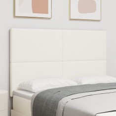 vidaXL Tablie de pat design simplu, crem, 160 cm catifea raiata foto