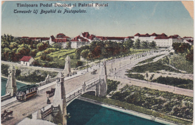 Timisoara Podul Decebal si Palatul Postei ND (1925) foto