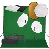 Cumpara ieftin Set studio foto cu lampă, fundal și reflector