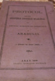 PROTOCOL PENTRU SEDINTELE SINODULUI EPARHIAL ARAD 1899