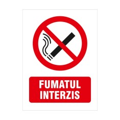 Indicator semnalizare Fumatul interzis, PVC, 20 x 15 cm