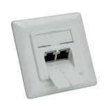 Priza RJ45 Cat.6A STP ingropata 2 porturi + protectie praf, Roline 25.16.8490