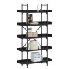VidaXL Bibliotecă cu 5 niveluri, negru, 100x33x180,5 cm lemn prelucrat