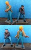 Figurine vintage 1977 Starsky &amp; Hutch scara 1/36 serial TV politist Corgi Toys detectivi fara Ford Grand Torino, ambele au lipsuri (arma si palme)