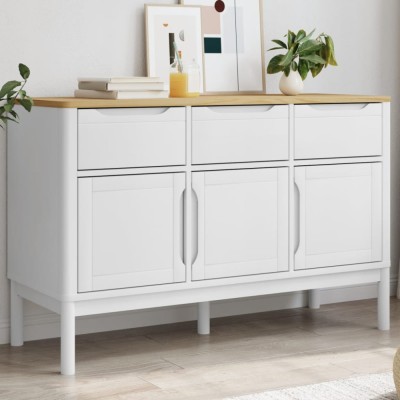 vidaXL Dulap FLORO, alb, 114x43x74 cm, lemn masiv de pin 374024 foto
