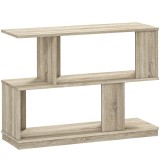 HOMCOM Măsuță de cafea modernă &icirc;n formă de S cu 4 rafturi 90x30x61 cm Lemn | Aosom Romania