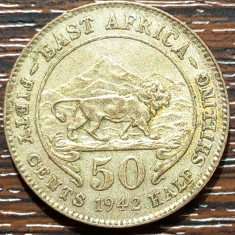 (A47) MONEDA DIN ARGINT EAST AFRICA - 50 CENTS / HALF SHILLING 1942, GEORGE VI