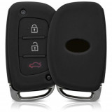 Cumpara ieftin Husa Cheie Auto pentru Hyundai/Kia, 3 Butoane, Keyless Go, Silicon, Negru, 41620.01, Kwmobile