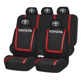 Set Huse Scaune Universale Compatibile cu Toyota&ndash; Negru/Rosu
