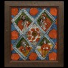 Icoană pe glajă &bdquo;Masa raiului&rdquo;, atribuit zugrav Matei Ţ&icirc;mforea, C&acirc;rțișoara, sec. XIX tempera și foiță de aur pe glajă 51.3 &times; 46 cm