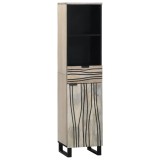 vidaXL Dulap de Baie cu sertar cu raft cu depozitare cu ușă Maro, Negru 38 x 33.5 x 160 cm