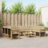 vidaXL Set de canapele de exterior cu pernă 10 pcs Alb și Bej 3389879