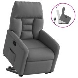 vidaXL Fotoliu rabatabil cu ridicare pe verticală, gri &icirc;nchis, textil