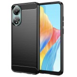 Husa carbon compatibila oppo a78 4g, protect anti-soc, negru