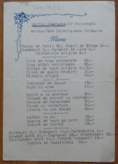 Meniu, Cercul Ziaristilor Bucuresti, Restaurant Iordache, 1932, Revelion