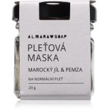 Almara Soap Face Moroccan Clay &amp; Pumice masca pentur fata cu efect de peeling pentru piele normala 20 g