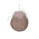 Cumpara ieftin Set 6 globuri Fluffy Pink Velvet 10 cm, Inart