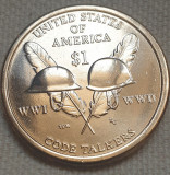Monedă 1 Dollar 2016 USA, Sacagawea, Code Talkers, unc, litera D, America de Nord