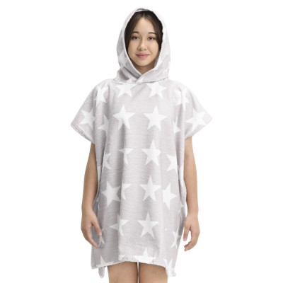 Poncho de baie pentru copii Homelevel, 8-11 ani, Gri, Bumbac, 54888.22.03 foto