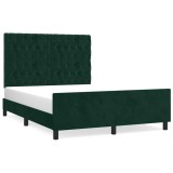 Cumpara ieftin Cadru de pat fara saltea, verde inchis, 140x190 cm, catifea