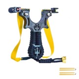 Praștie de precizie din rasina cu laser, DEPOX&reg;, 2 elastice de rezervă, 11 cm, negru