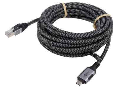 Cablu USB 3.1 RJ45 USB C 15m Negru/Gri foto